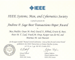 Andrew P. Sage Best Transaction Paper for cybernetics review paper!